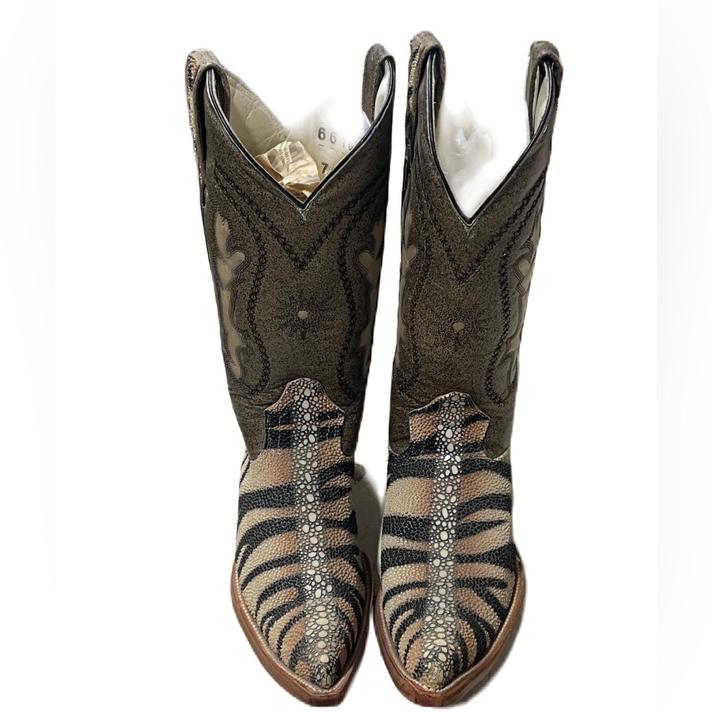 LONE STAR BOOTS Exotic  Tiger Stripe Cowboy Boots